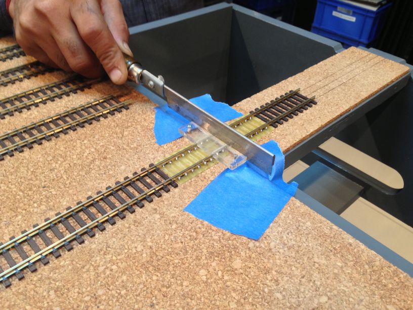 alignment module track being sawed
