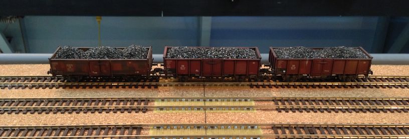 track across modules test cut with wagons