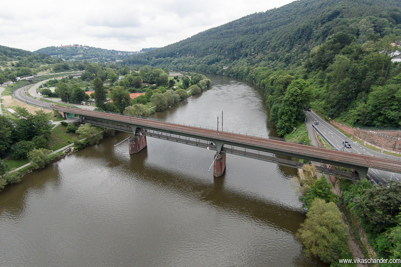 DS 2014 blog - Aerial view of the rail pedestrian bridge at Neckargemünd