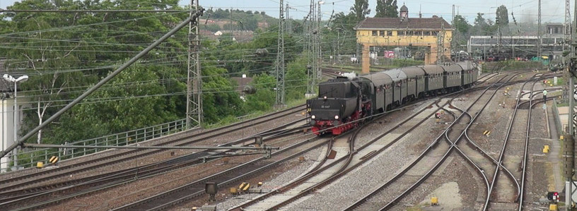 DS 2014 blog - Br 52 4867 draws into Neustadt after completing it's run to Bundenthal Rumbach and back