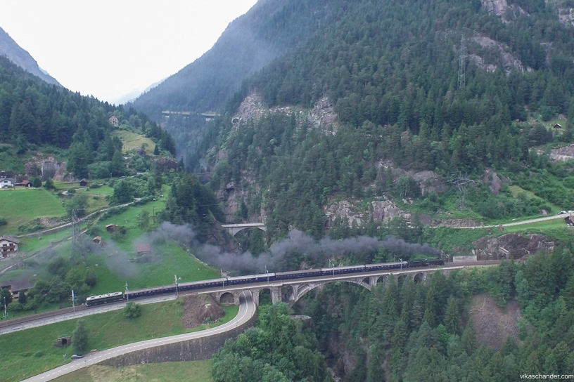 Gotthard Dampfspektakel blog - SNCF 141r on the middle meienreuss bridge