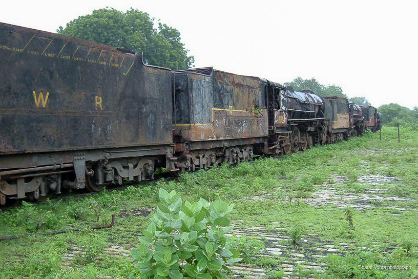 Train to Patalpani blog photo 13 - Today 3 rusting YP locomotives stand testimony to the glorious days of steam
